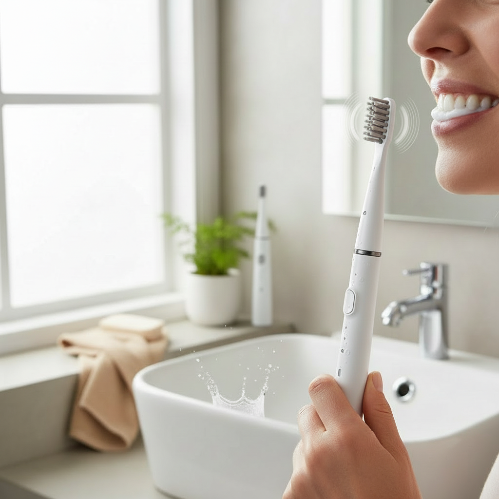LUMIOR™ Sonic  Blanc — Brosse à Dents Électrique Sonique · 40 000 Vibrations · Nettoyage Niveau Dentiste · Batterie 60 Jours
