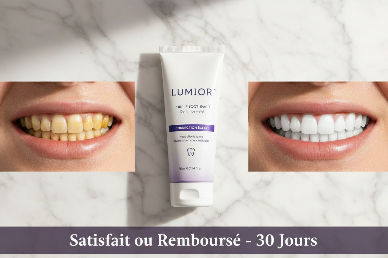 LUMIOR™ Violet Glow — Dentifrice Blanchissant Violet  | Correction de Teinte | Résultat Dès J+1