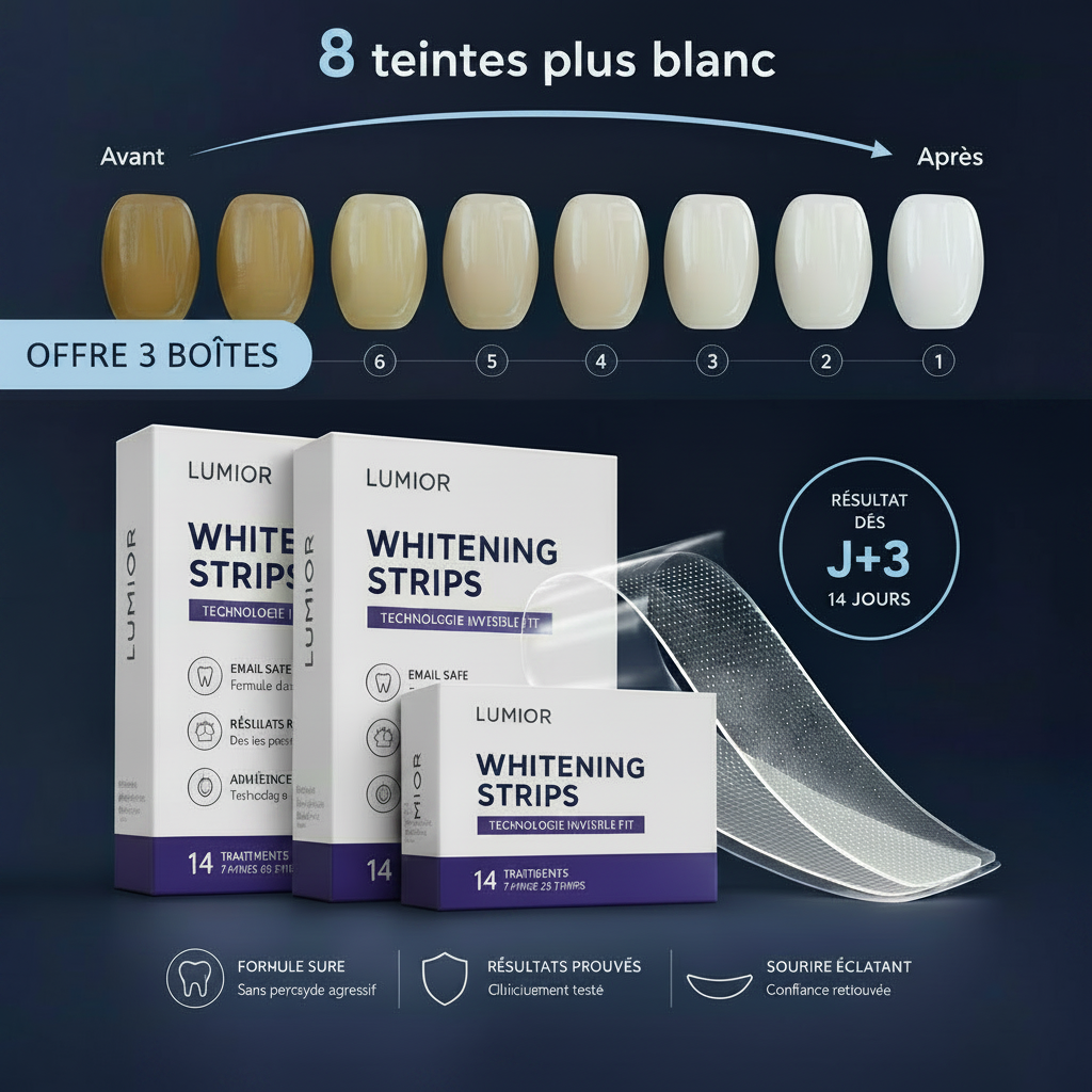 LUMIOR™ GlowTape — Bandes Blanchissantes Violettes · Traitement 14 Jours · Jusqu'à 8 Teintes Plus Blanc