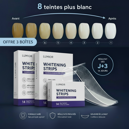 LUMIOR™ GlowTape — Bandes Blanchissantes Violettes · Traitement 14 Jours · Jusqu'à 8 Teintes Plus Blanc