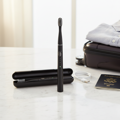 LUMIOR™ Sonic Noir — Brosse à Dents Électrique Sonique · 40 000 Vibrations · Nettoyage Niveau Dentiste · Batterie 60 Jours